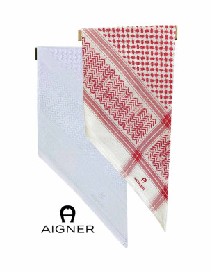 AIGNER Set Red & Whit Shmagh